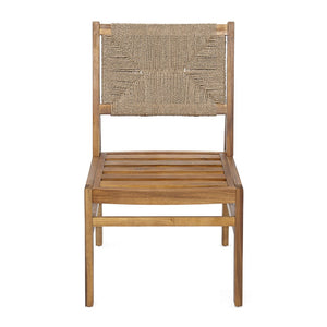 English Elm 7-piece Outdoor Acacia Wood Dining Set with Handwoven Wicker Chairs and Weather-resistant Cushions N773OD00125B