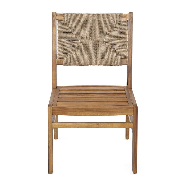 English Elm 7-piece Outdoor Acacia Wood Dining Set with Handwoven Wicker Chairs and Weather-resistant Cushions N773OD00125B