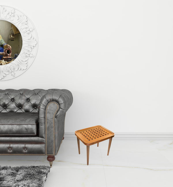 Homeroots 18" Brown Solid Wood Rectangular End Table   479012