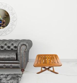 Homeroots 18" Brown Solid Wood Rectangular End Table   479013