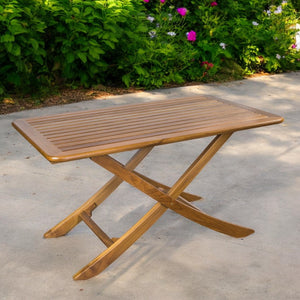 Homeroots 43" Brown Solid Wood Folding Outdoor Picnic Table  Solid Wood 479014