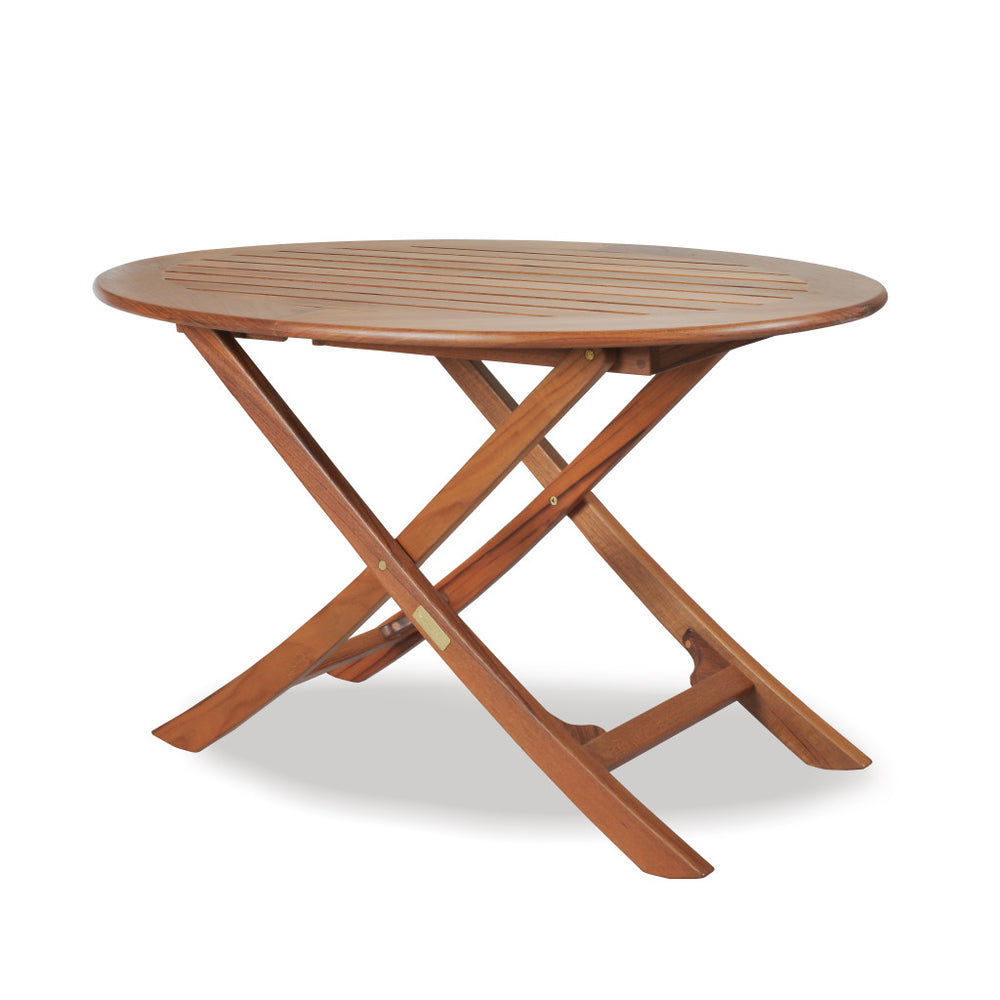 Homeroots 40" Brown Oval Solid Wood Folding Outdoor Side Table  Teak 479052