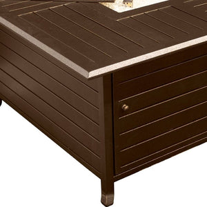 HomeRoots 42000 BTU 45" Bronze Aluminum Propane Fire Pit Table - Stylish, Durable & Perfect for Outdoor Gatherings 479059