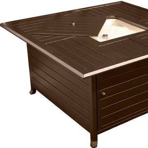 HomeRoots 42000 BTU 45" Bronze Aluminum Propane Fire Pit Table - Stylish, Durable & Perfect for Outdoor Gatherings 479059
