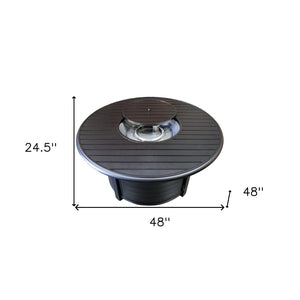 HomeRoots 42000 BTU 48" Black Aluminum Round Fire Pit Table - Stylish, Durable, and Perfect for Outdoor Gatherings! 479061