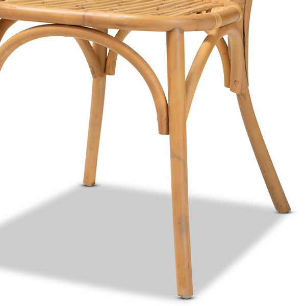 English Elm Mid-century Modern Mahogany Wood Counter Stool with Woven Rattan Back Panel B2750P470059