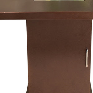 HomeRoots 40000 BTU Square Propane Fire Pit Table with Antiqued Bronze & Gold Finish, Cover & Adjustable Flame 479077