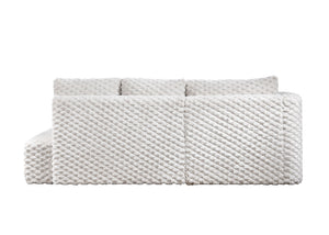 English Elm Manya Ivory Corduroy Sectional Sofa with Right-Facing Loveseat & Left Chaise, 2 Toss Pillows, 96" B2726S00534