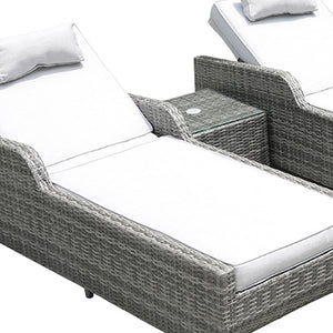 Homeroots Twelve Piece Outdoor Gray Wicker Multiple Chairs Seating Group Fire Pit Included With White Cushions  Wicker 479112