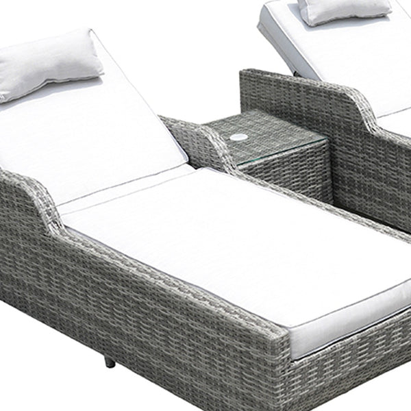 Homeroots Twelve Piece Outdoor Gray Wicker Multiple Chairs Seating Group Fire Pit Included With White Cushions  Wicker 479112