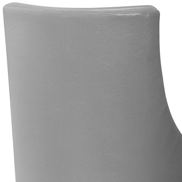 HomeRoots Set of Two Stylish Gray Faux Leather Bar Height Swivel Stools with Solid Wood Frame & Comfort Design 479168