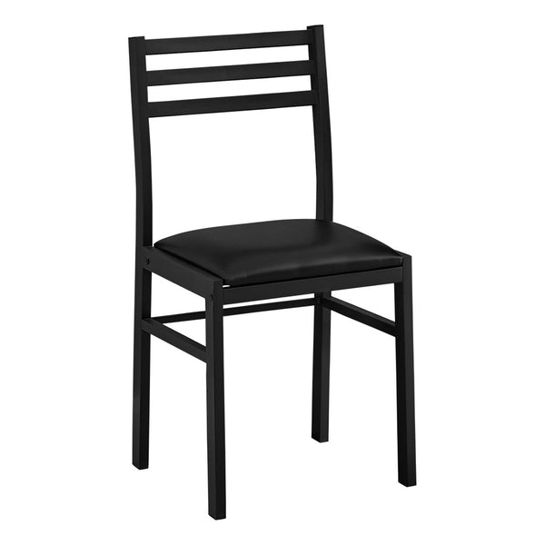 Homeroots Three Piece Taupe And Black Round Dining Set With 2 Stylish Slat Back Chairs For Cozy Meals  Mdf,Foam,Laminate,Metal,Polyurethane,Leather,Look 479237