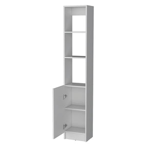 English Elm Brenda Tall Linen Cabinet for Bathroom — Slim 70.87" Storage Tower with 1 Door, Hidden & Open Shelves, Modern Design White 46.07 L x 18.9 W x 5.12 H B128P189936