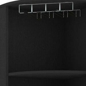 18 Inch Wood Corner Bar Cabinet Dual Door Storage for Stylish Home Entertaining