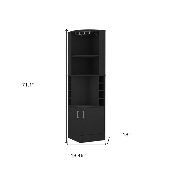 18 Inch Wood Corner Bar Cabinet Dual Door Storage for Stylish Home Entertaining