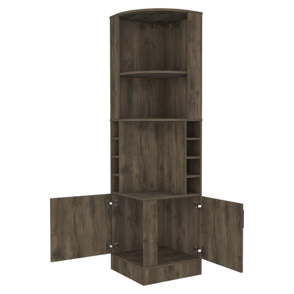 18 Inch Wood Corner Bar Cabinet Dual Door Storage for Stylish Home Entertaining