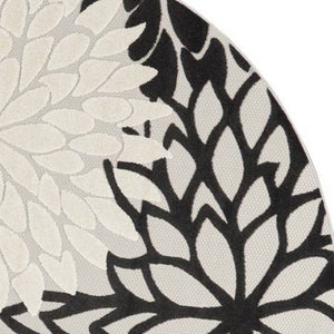 HomeRoots 8' X 8' Black and White Indoor/Outdoor Area Rug – Durable, Elegant, and Easy-Care for High-Traffic Spaces 479269