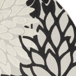 HomeRoots 8' X 8' Black and White Indoor/Outdoor Area Rug – Durable, Elegant, and Easy-Care for High-Traffic Spaces 479269