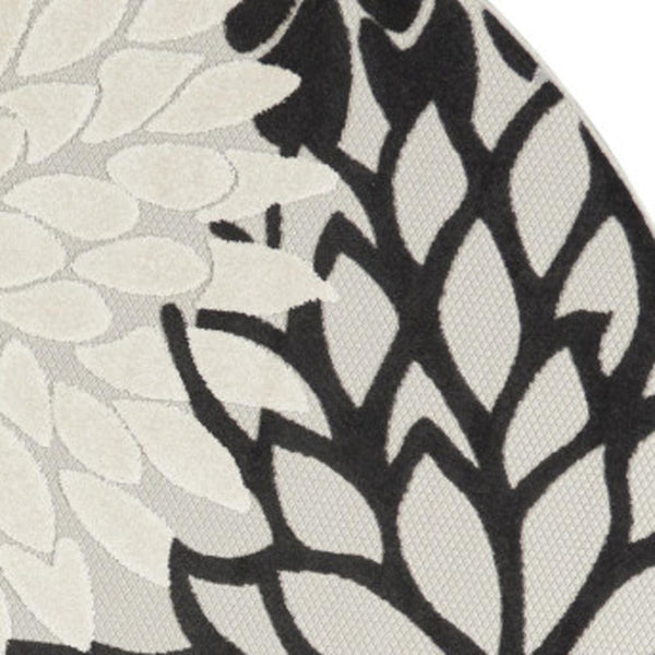 HomeRoots 8' X 8' Black and White Indoor/Outdoor Area Rug – Durable, Elegant, and Easy-Care for High-Traffic Spaces 479269