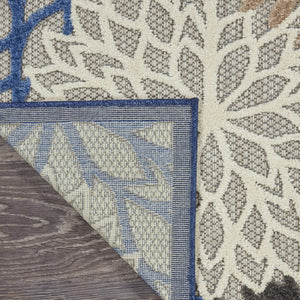 HomeRoots 9' X 12' Blue Indoor Outdoor Area Rug – Stylish, Durable Floral Design for High-Traffic Spaces! 479273