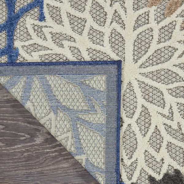 HomeRoots 9' X 12' Blue Indoor Outdoor Area Rug – Stylish, Durable Floral Design for High-Traffic Spaces! 479273