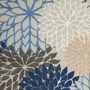 HomeRoots 9' X 12' Blue Indoor Outdoor Area Rug – Stylish, Durable Floral Design for High-Traffic Spaces! 479273
