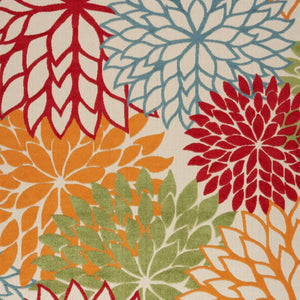 HomeRoots 9' Green and Ivory Indoor/Outdoor Area Rug - Tropical Style, Stain-Resistant, Durable & Easy Care 479276