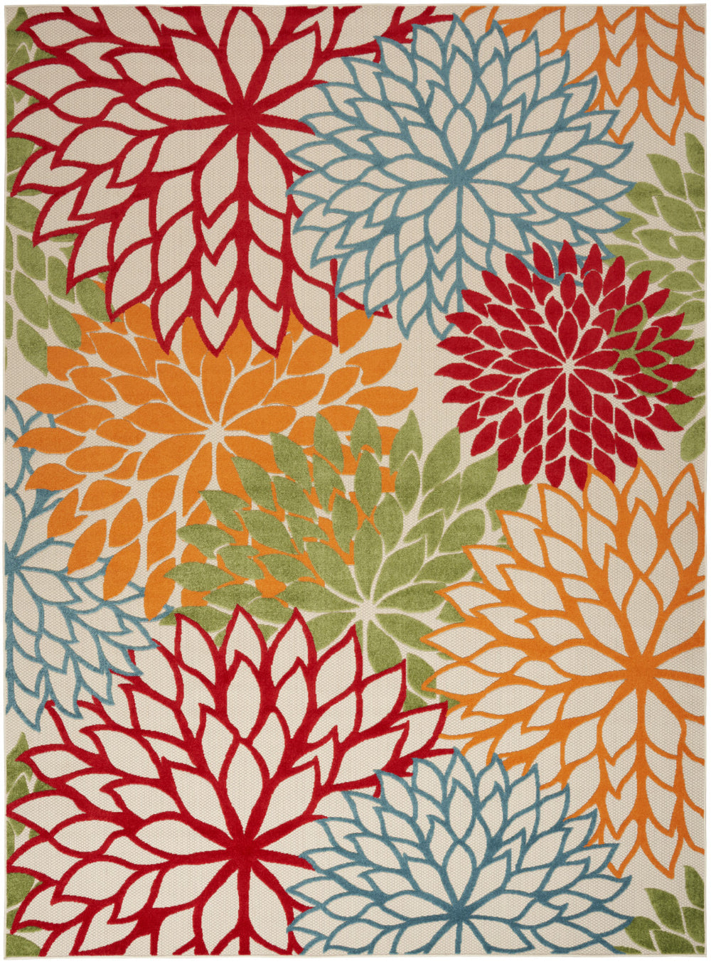 Homeroots 9' X 12' Green Floral Non Skid Indoor Outdoor Area Rug  Polypropylene 479276