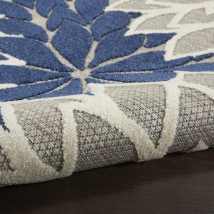 HomeRoots 10' X 13' Elegant Ivory and Blue Area Rug - Durable, Low-Maintenance Design for Indoor/Outdoor Spaces 479278