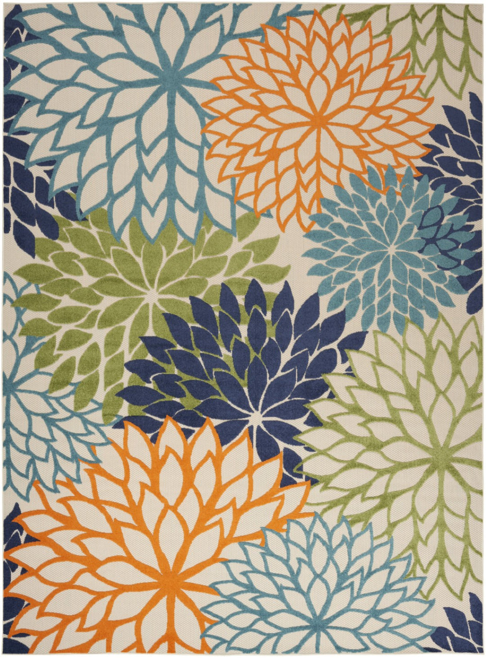 HomeRoots 9' Vibrant Blue and Orange Indoor Outdoor Area Rug - Durable, Stylish Southwestern Design for All Spaces 479279