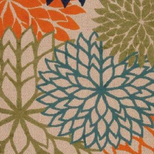HomeRoots 10' Blue and Orange Indoor-Outdoor Area Rug - Durable, Vibrant Southwestern Design for Any Space! 479280