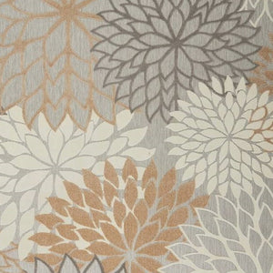 HomeRoots 9' Gray and Ivory Indoor Outdoor Area Rug - Durable Floral Design for High-Traffic Spaces & Easy Care 479282