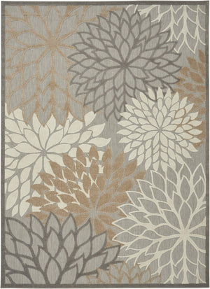 HomeRoots 10' Gray and Ivory Floral Area Rug - Indoor/Outdoor, Durable, Stain-Resistant, Stylish Decor Solution 479283