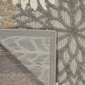 HomeRoots 10' Gray and Ivory Floral Area Rug - Indoor/Outdoor, Durable, Stain-Resistant, Stylish Decor Solution 479283
