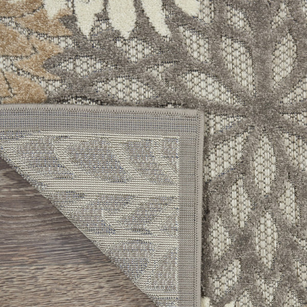 HomeRoots 10' Gray and Ivory Floral Area Rug - Indoor/Outdoor, Durable, Stain-Resistant, Stylish Decor Solution 479283