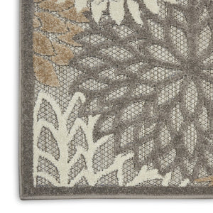 HomeRoots 10' Gray and Ivory Floral Area Rug - Indoor/Outdoor, Durable, Stain-Resistant, Stylish Decor Solution 479283