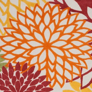 Homeroots 12' X 15' Red Floral Non Skid Indoor Outdoor Area Rug  Polypropylene 479284