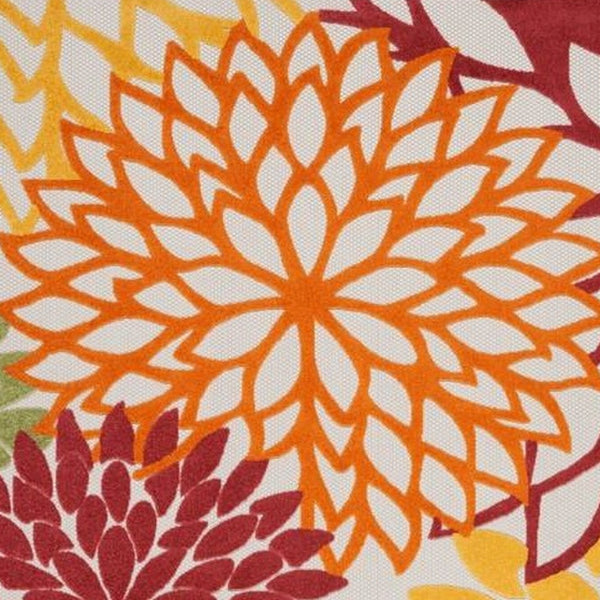 Homeroots 12' X 15' Red Floral Non Skid Indoor Outdoor Area Rug  Polypropylene 479284