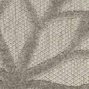 HomeRoots 10' Silver Grey Floral Area Rug – Non-Skid, Durable, Stylish for Indoor & Outdoor Spaces, Easy Care 479293