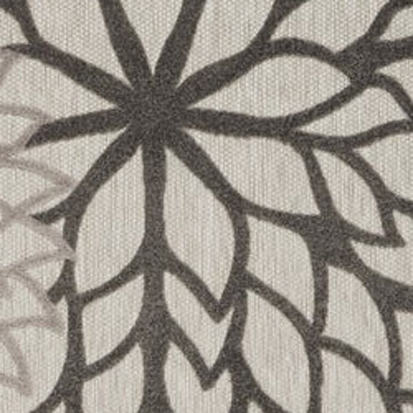 Homeroots 10' X 13' Silver Grey Floral Non Skid Indoor Outdoor Area Rug  Polypropylene 479293