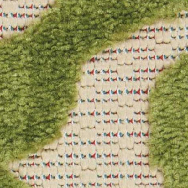 HomeRoots 10' Green Indoor Outdoor Area Rug - Durable, Stylish Damask Design for Versatile Living Spaces 479298