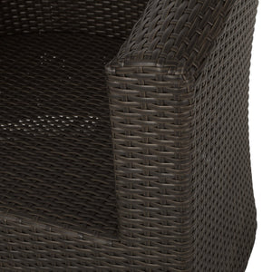 English Elm Outdoor Wicker Swivel Accent Chair with Aluminum Frame for Patio Resort Lounging N757P410822B