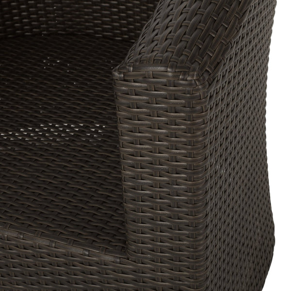 English Elm Outdoor Wicker Swivel Accent Chair with Aluminum Frame for Patio Resort Lounging N757P410822B