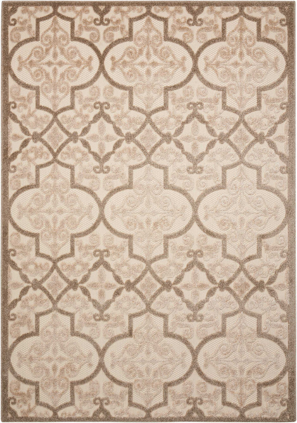 Homeroots 10' X 13' Cream Ikat Non Skid Indoor Outdoor Area Rug  Polypropylene 479302