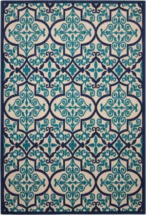 HomeRoots 10' Blue and Ivory Indoor Outdoor Area Rug - Stylish, Durable, Easy-Clean for Any Living Space! 479303