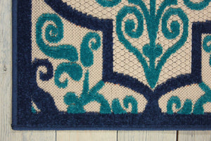 HomeRoots 10' Blue and Ivory Indoor Outdoor Area Rug - Stylish, Durable, Easy-Clean for Any Living Space! 479303