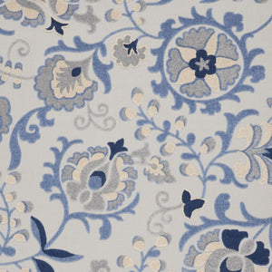 HomeRoots 12' X 15' Indoor Outdoor Area Rug - Stylish Blue & Gray Design, Durable Comfort for High-Traffic Spaces 479304