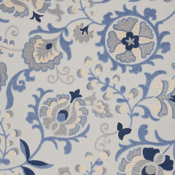 HomeRoots 12' X 15' Indoor Outdoor Area Rug - Stylish Blue & Gray Design, Durable Comfort for High-Traffic Spaces 479304