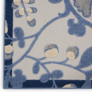 HomeRoots 5' Elegant Blue and Gray Indoor Outdoor Area Rug - Durable, Soft, Versatile for Any Space! 479317