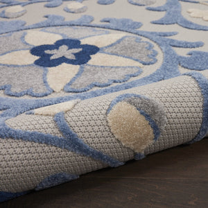 HomeRoots 6' Stylish Blue and Gray Area Rug - Durable Indoor/Outdoor Design for High-Traffic Spaces, 6' x 9' 479318